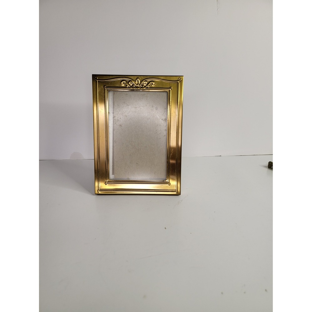 Vintage Carr Solid Brass 3x5 Picture Frame Gold Scroll Design Made in USA 147